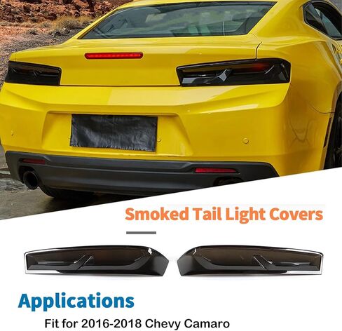 أغطية مصابيح خلفية سوداء مدخنة من JeCar لسيارة شيفروليه كامارو 2016-2018 ملحقات زينة الإضاءة الخلفية in Kuwait