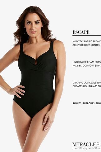 Miraclesuit Women's Swimwear Slimming Escape Underwire Molded Cup Bra Tummy Control One Piece Swimsuit in Saudi Arabia