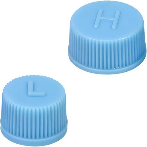 2PCS Car A/C Valve Core Caps, Leakproof R134a Air Conditioning Repair System Charging Port Dust Cover, High & Low Side Pressure AC Valve Cap Replacement for Cars RVs Trucks in Saudi Arabia