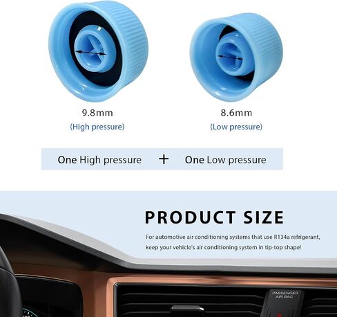 2PCS Car A/C Valve Core Caps, Leakproof R134a Air Conditioning Repair System Charging Port Dust Cover, High & Low Side Pressure AC Valve Cap Replacement for Cars RVs Trucks in Saudi Arabia