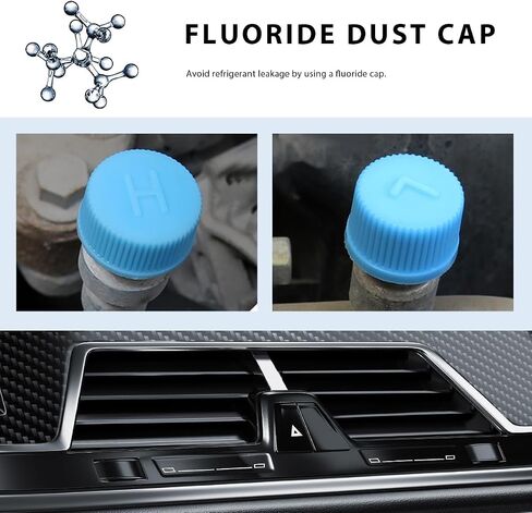 2PCS Car A/C Valve Core Caps, Leakproof R134a Air Conditioning Repair System Charging Port Dust Cover, High & Low Side Pressure AC Valve Cap Replacement for Cars RVs Trucks in Saudi Arabia
