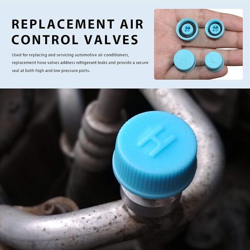 2PCS Car A/C Valve Core Caps, Leakproof R134a Air Conditioning Repair System Charging Port Dust Cover, High & Low Side Pressure AC Valve Cap Replacement for Cars RVs Trucks in Saudi Arabia