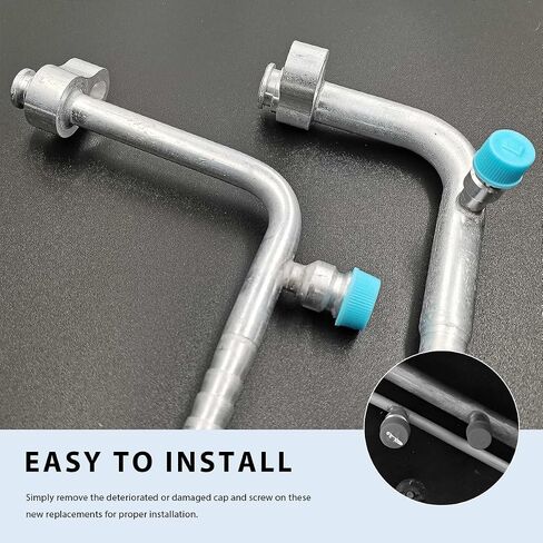 2PCS Car A/C Valve Core Caps, Leakproof R134a Air Conditioning Repair System Charging Port Dust Cover, High & Low Side Pressure AC Valve Cap Replacement for Cars RVs Trucks in Saudi Arabia
