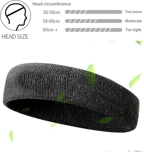 Sweatbands Sports Headband for Men & Women - Multipack Terry Cloth Headbands, Tennis, Basketball, Running, Gym, in Saudi Arabia