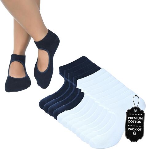 قبضة الجوارب للنساء | جوارب اليوغا حزمة 6 | مضاد للرقص للرقص والباليه والاستخدام في المستشفى in Kuwait