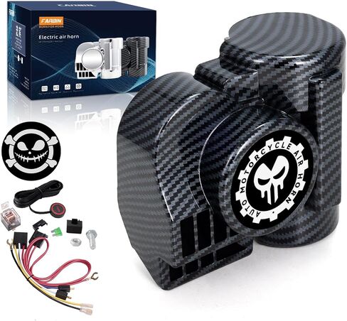 فاربين الهواء القرن للسيارات شاحنات دراجة نارية مع غطاء القرن الفضة 12V 150dB قطار صوت السيارة القرن هورنز بصوت عال للغاية لاستلام قارب الشاحنات النارية (12 فولت ، سيلفر) in Saudi Arabia