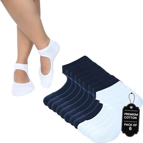 Grip Pilates Socks for Women | Non Slip Yoga Socks | Pack of 6 | Anti-Skid for Dance, Ballet, Hospital Use in Saudi Arabia