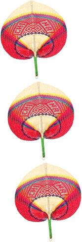 HOMSFOU 2pcs Cattail Fan Rattan Wall Decor Wooden Hand Fan Palm Woven Basket Wall Decor Natural Rattan Decor Hand Held s Woven Woman Weaving in Saudi Arabia