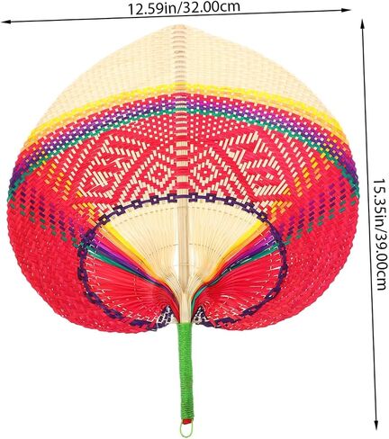 HOMSFOU 2pcs Cattail Fan Rattan Wall Decor Wooden Hand Fan Palm Woven Basket Wall Decor Natural Rattan Decor Hand Held s Woven Woman Weaving in Saudi Arabia