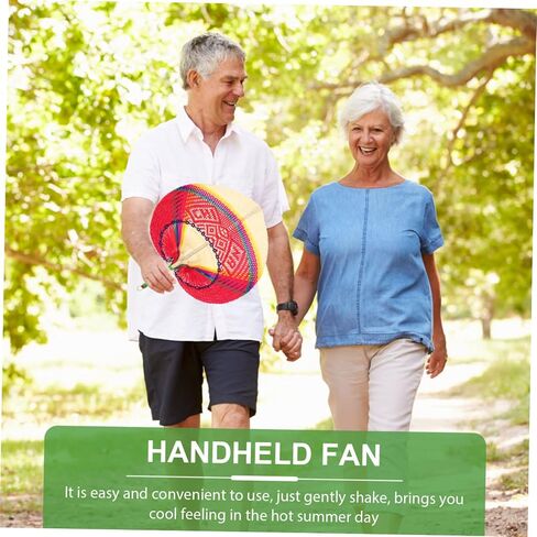 HOMSFOU 2pcs Cattail Fan Rattan Wall Decor Wooden Hand Fan Palm Woven Basket Wall Decor Natural Rattan Decor Hand Held s Woven Woman Weaving in Saudi Arabia