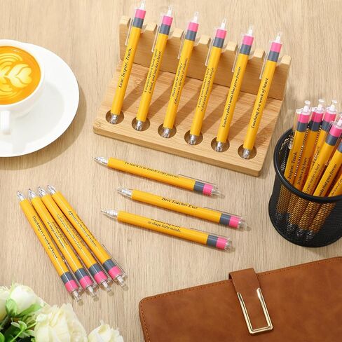 27 Pcs Back to School Teacher Appreciation Gifts Inspirational Teacher Pens Yellow Funny Teacher Ballpoint Pens for Teacher First Day of School Office Thank You Gifts in Kuwait