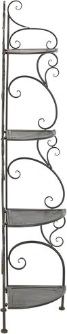 SAFAVIEH Outdoor Collection Turuca Black Rust Wrought Iron 4-Tier Corner Shelf (Fully Assembled) in Saudi Arabia