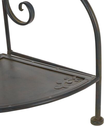 SAFAVIEH Outdoor Collection Turuca Black Rust Wrought Iron 4-Tier Corner Shelf (Fully Assembled) in Saudi Arabia
