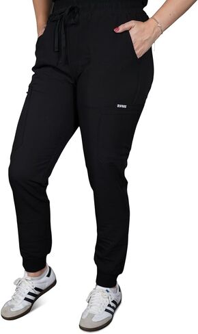 By Me Women’s Scrub Pants Stretch Jogger Cargo Pants with Multiple Pockets Comfortable Stylish Scrub Bottoms for Work in Saudi Arabia