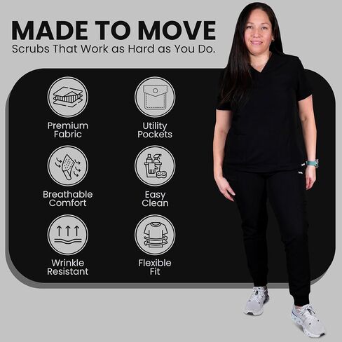 By Me Women’s Scrub Pants Stretch Jogger Cargo Pants with Multiple Pockets Comfortable Stylish Scrub Bottoms for Work in Saudi Arabia