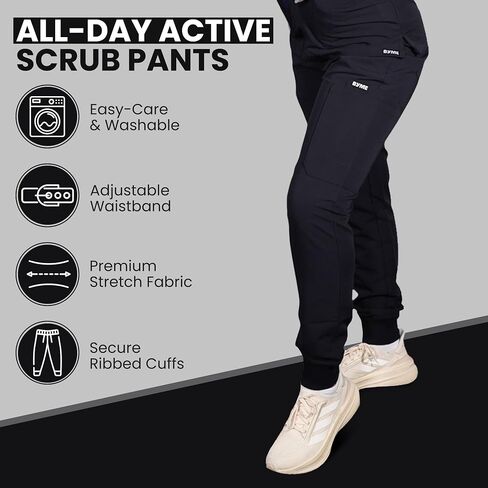 By Me Women’s Scrub Pants Stretch Jogger Cargo Pants with Multiple Pockets Comfortable Stylish Scrub Bottoms for Work in Saudi Arabia