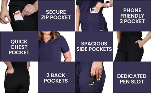 By Me Women’s Scrub Pants Stretch Jogger Cargo Pants with Multiple Pockets Comfortable Stylish Scrub Bottoms for Work in Saudi Arabia