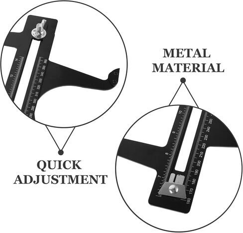 Cabilock Brake Measuring Resetting Tool for Adjusting Brake Shoes Installing Drum Gauge 6.5-14.25 Inch (160-360 mm) Scale Combination Black in Saudi Arabia