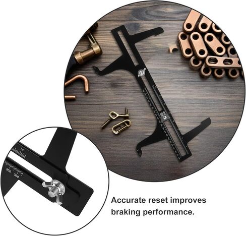Cabilock Brake Measuring Resetting Tool for Adjusting Brake Shoes Installing Drum Gauge 6.5-14.25 Inch (160-360 mm) Scale Combination Black in Saudi Arabia