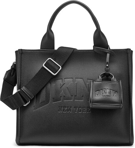 DKNY Hadlee Medium Canvas Tote, Black/Gold in Kuwait