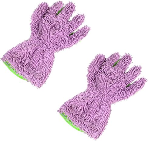 2pcs قفازات غسيل السيارات ، قفازات غبار الألياف الدقيقة من جانب تشنيل مع تصميم 5 أصابع ، مضاد للخلع للتفاصيل الخارجية للتفصيل القفاز لتنظيف العجلة الضيقة (رمادي) in Saudi Arabia