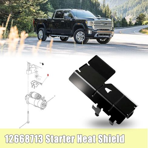 Fit for GM 12668713 Starter Heat Shield – Compatible with Chevrolet, GMC, Cadillac, Buick Models – Replacement for GM Part Number 12588400 12585367 12623360 – Heat Guard for Starter Motor in Kuwait