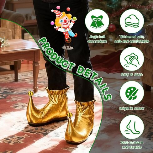 حذاء Elf Shoes Jester - أحذية أزياء كلاسيكية للبالغين لحفلات Halloween & Christmas Cosplay ، ومقاس واحد يناسب أحذية لعب الشخصية الاحتفالية in Kuwait