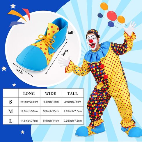 SATINIOR Clown Shoes Halloween Costume Polka Dot Unisex Clown Boots Costume Accessories for Adults Party in Saudi Arabia