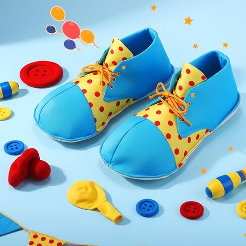SATINIOR Clown Shoes Halloween Costume Polka Dot Unisex Clown Boots Costume Accessories for Adults Party in Saudi Arabia