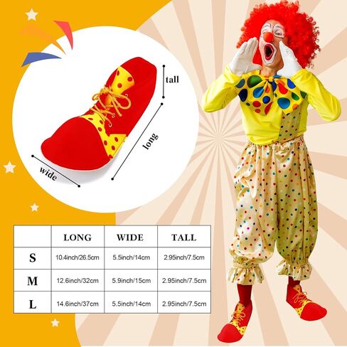 SATINIOR Clown Shoes Halloween Costume Polka Dot Unisex Clown Boots Costume Accessories for Adults Party in Saudi Arabia