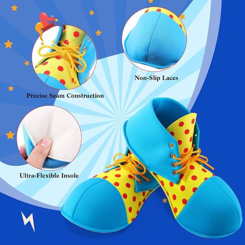 SATINIOR Clown Shoes Halloween Costume Polka Dot Unisex Clown Boots Costume Accessories for Adults Party in Saudi Arabia