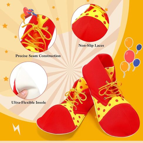 SATINIOR Clown Shoes Halloween Costume Polka Dot Unisex Clown Boots Costume Accessories for Adults Party in Saudi Arabia