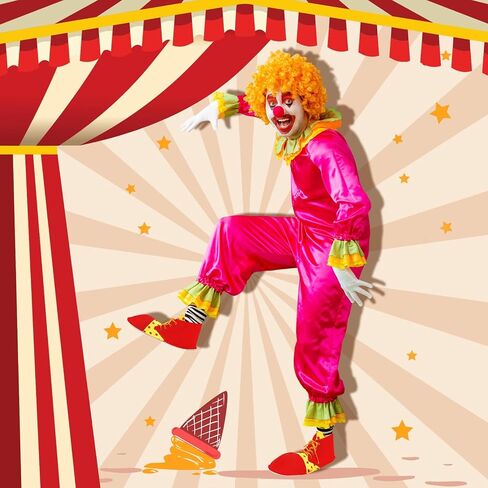 SATINIOR Clown Shoes Halloween Costume Polka Dot Unisex Clown Boots Costume Accessories for Adults Party in Saudi Arabia