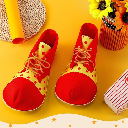 SATINIOR Clown Shoes Halloween Costume Polka Dot Unisex Clown Boots Costume Accessories for Adults Party in Saudi Arabia