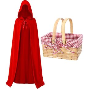 Hicarer Red Riding Cape مع سلة نزهة سلة القماش القماش القطني in Kuwait