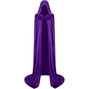 Hooded Cloak Velvet Cape with Hood Halloween Capes for Women Witch Costume Vampire Cloak Wizard Robe Cosplay in Saudi Arabia