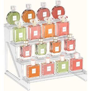 Display Stand Organizer Room Decor - 4 Tier Acrylic Shelves Clear Display Risers, Perfume Organizer Stand,Cupcakes Stand Holder, Desserts Shelves Organizer and Decor for Bedroom, Bathroom, Party, 1 Pack(9 Inch ,1 Pack) in Saudi Arabia