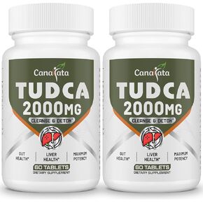 مكملات الكبد Tudca 2000mg - الأملاح الصفراء القوية تدعم التخلص من الكبد وتطهيرها - صيغة صحية للكبد والمرارة - سهلة لابتلاع أقراص 30 يومًا in Kuwait