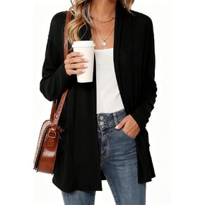 Women's Long Sleeve Lightweight Cardigan Sweaters with Pockets Casual Loose Fit Open Front Jacket Coat in Saudi Arabia