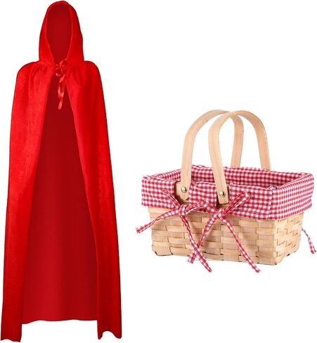 Hicarer Red Riding Cape مع سلة نزهة سلة القماش القماش القطني in Saudi Arabia