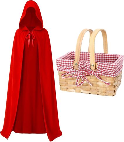 Hicarer Red Riding Cape مع سلة نزهة سلة القماش القماش القطني in Kuwait