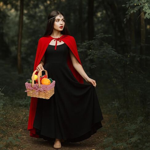 Hicarer Red Riding Cape مع سلة نزهة سلة القماش القماش القطني in Kuwait