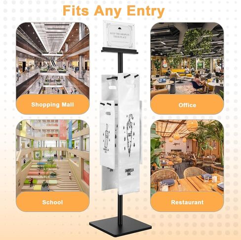 4-Side Hanging Wet Umbrella Bag Stand with Free 400 Umbrella Bags Disposable,Umbrella Holder for Entryway,Commercial Wet Umbrella Bag Wrapper Stand Indoor Entryway for Lobby Entrances in Saudi Arabia