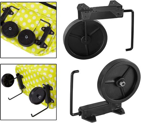 2X Luggage Suitcase Wheels Folding Wheels for Trolley Shopping Carts Parts Black in Saudi Arabia