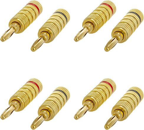 Cmple - Open Screw Type, Speaker Banana Plugs, 1 Pair, Male to Female Audio Connector for Amplifiers - Gold in Saudi Arabia