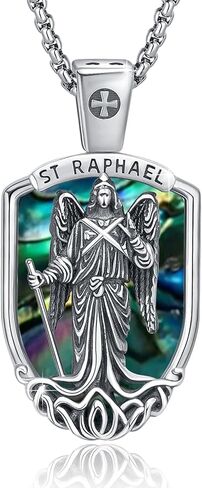 Jesus Heart Necklace for Men 925 Sterling Silver Yellow Gold Sacred Heart of Jesus Have Mercy on Us Medal Pendant Medallion Necklaces Protection Jewelry Gift for Women in Kuwait