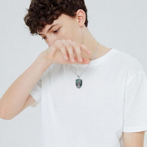 Jesus Heart Necklace for Men 925 Sterling Silver Yellow Gold Sacred Heart of Jesus Have Mercy on Us Medal Pendant Medallion Necklaces Protection Jewelry Gift for Women in Kuwait