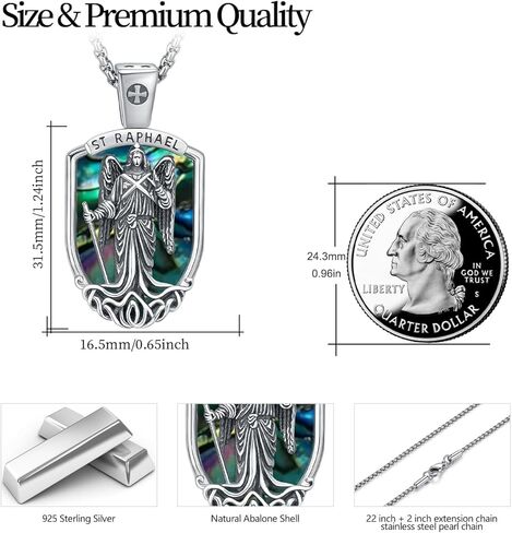 Jesus Heart Necklace for Men 925 Sterling Silver Yellow Gold Sacred Heart of Jesus Have Mercy on Us Medal Pendant Medallion Necklaces Protection Jewelry Gift for Women in Kuwait