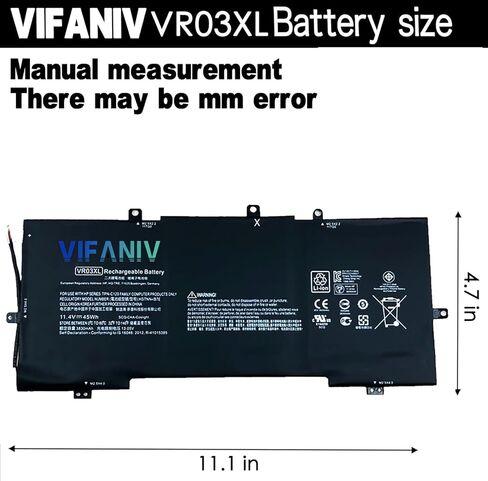 VR03XL VR03 45WH بطارية لجهاز HP Envy 13-D 13-D046TU 13-D025TU 13-D024TU 13-D051TU 13-D056TU سلسلة الكمبيوتر المحمول 816497-1C1 HSTNN-IB7E in Kuwait