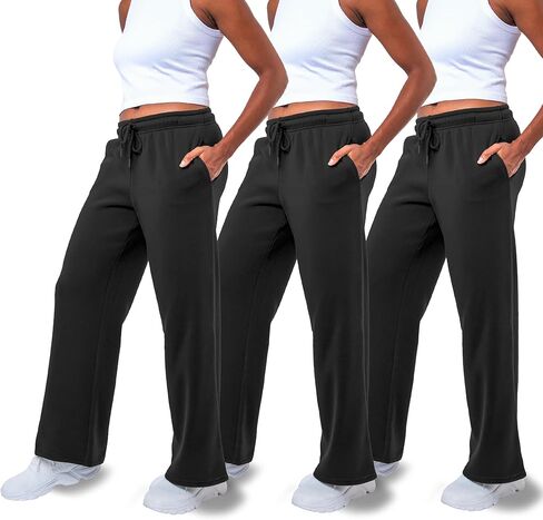 3 Pack Sweatpants Women, Straight Leg Womens Sweatpants, Workout - Yoga Pants (Available in Plus) in Kuwait